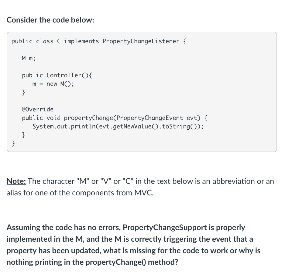 Solved Consider the code below: public class C implements | Chegg.com