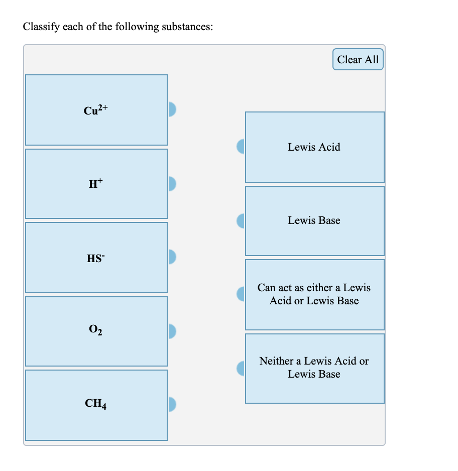 Solved Classify Each Of The Following Substances Clear All 6098