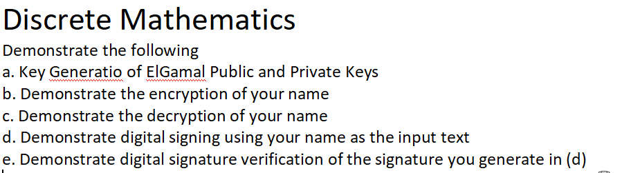 Solved Discrete Mathematics Demonstrate the following a. Key | Chegg.com