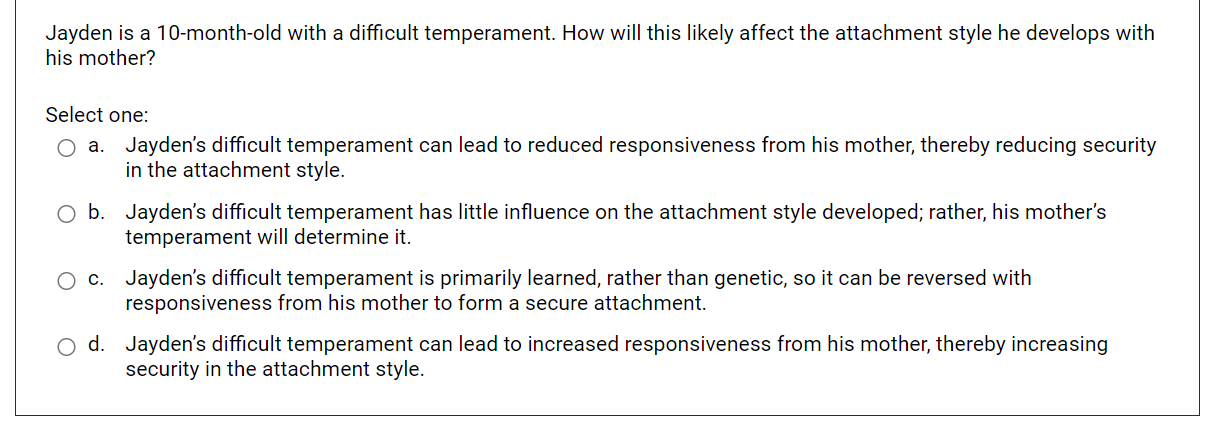 Anxious attachment style usually develops as a result of a parent