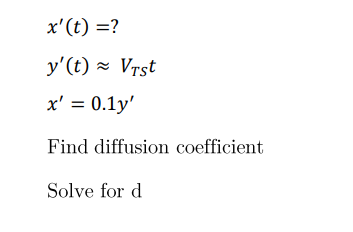 Solved Problem 2.3: Settling versus diffusion: You observe a | Chegg.com