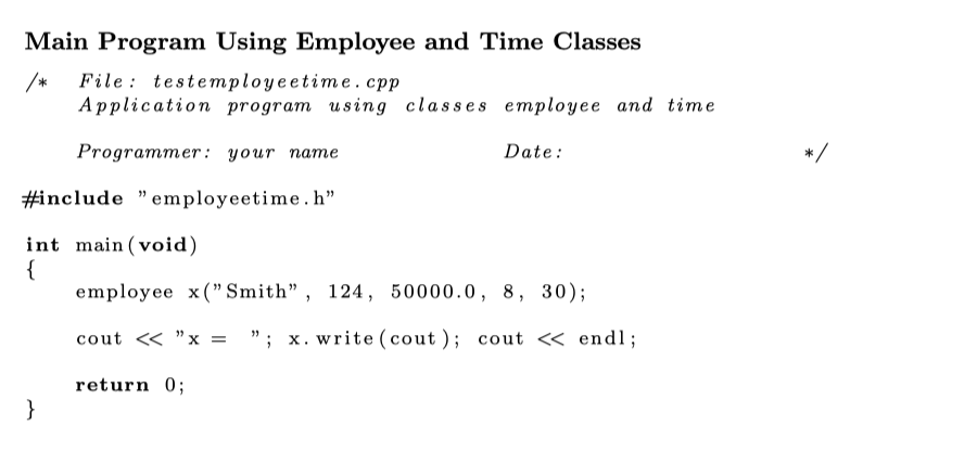 Solved C++ In the following program an employee of a | Chegg.com