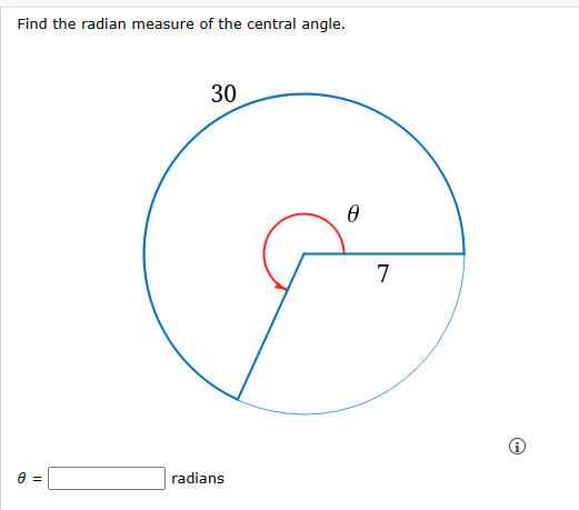 explain how to find the radian measure of a central angle