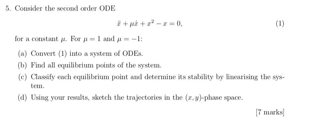Solved 5 Consider The Second Order Ode A 4 C X2 X Chegg Com