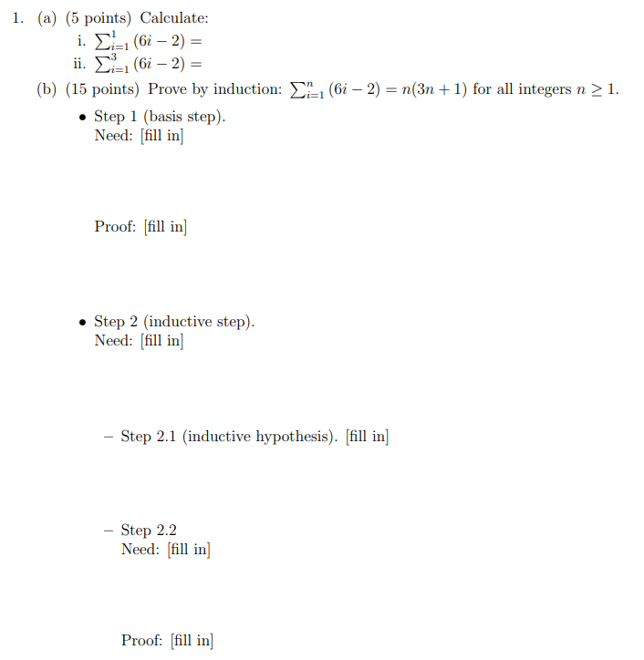 Solved = 1 1 1. (a) (5 points) Calculate: i. El-16i – 2) = | Chegg.com