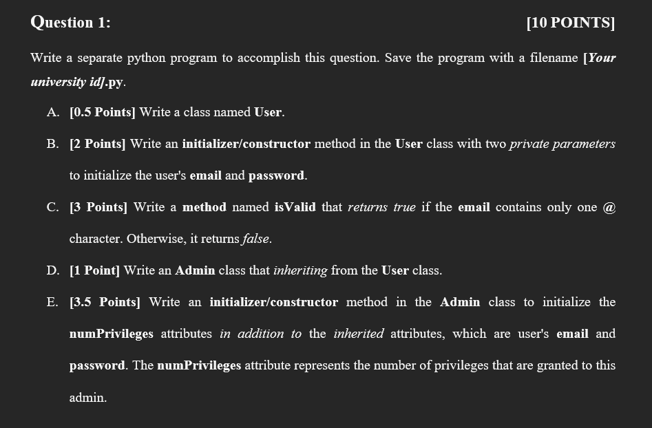 Solved Write a separate python program to accomplish this | Chegg.com