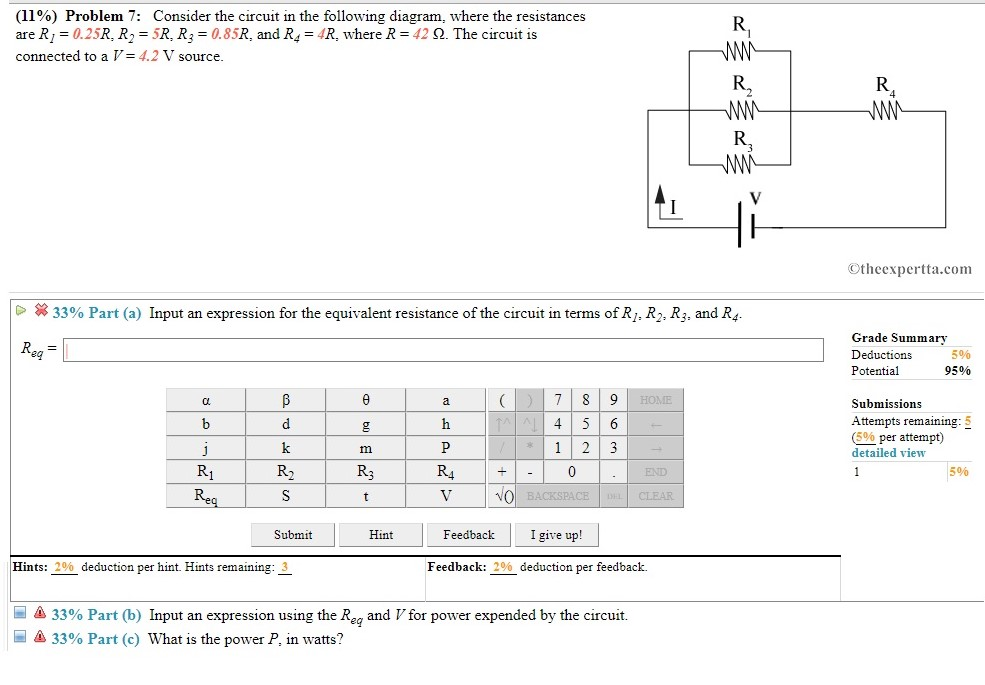 Solved (11%) Problem 7: Consider the circuit in the | Chegg.com