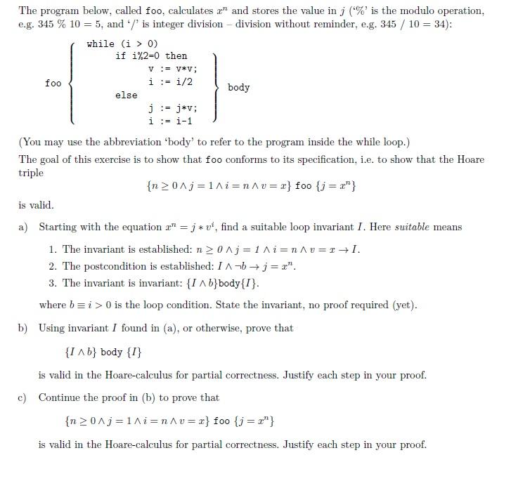 The Program Below Called Foo Calculates And Stores Chegg Com