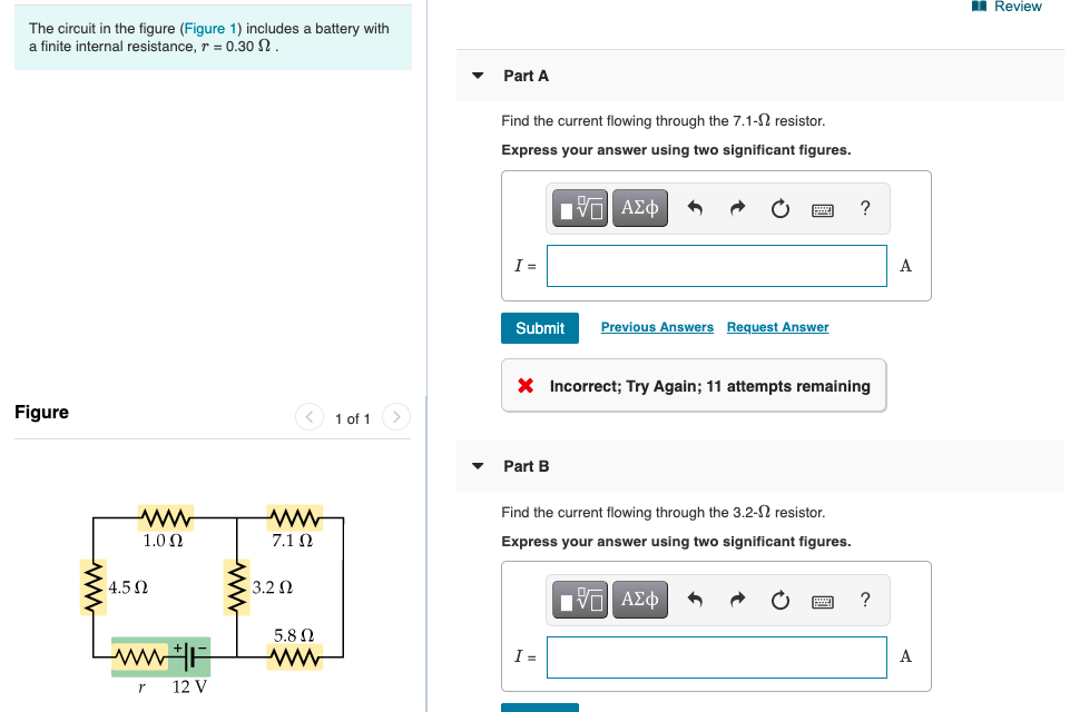 Solved il Review 1 Review The circuit in the figure (Figure | Chegg.com