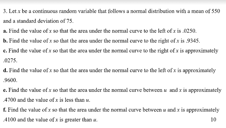 Solved 3. Let x be a continuous random variable that follows | Chegg.com