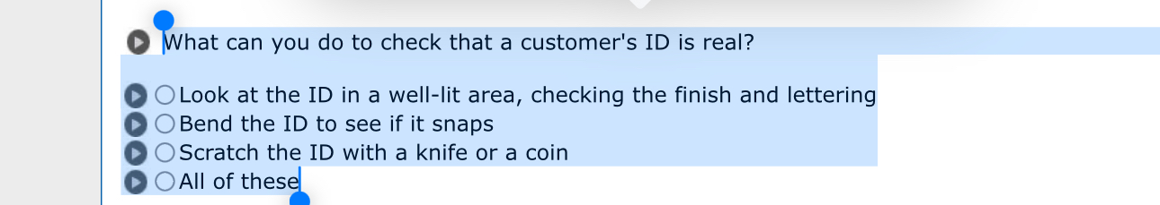 Solved What can you do to check that a customer's ID is | Chegg.com