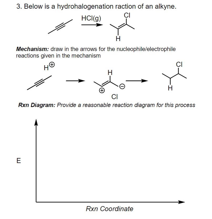 Solved 3. Below Is A Hydrohalogenation Raction Of An Alkyne. 