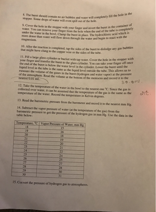 Solved Molar Mass of Magnesium Introduction This experiment