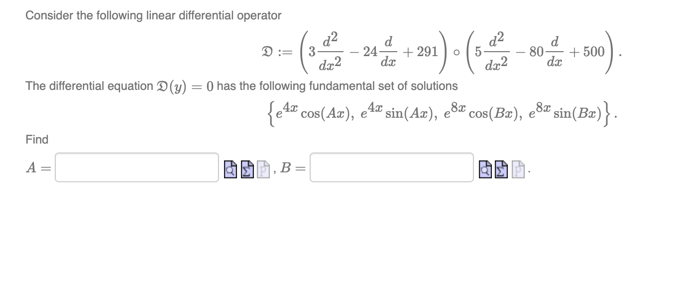 Solved Consider The Following Linear Differential Operator D | Chegg.com