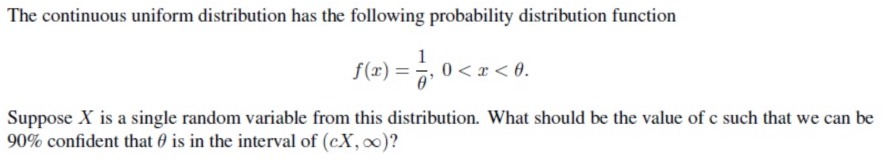 Solved The Continuous Uniform Distribution Has The Following | Chegg.com