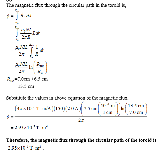 Solved A Toroid Has 150 Turns On A Rectangular Cross Section 5200
