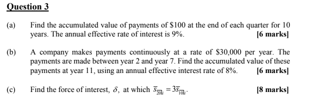 (a) Find the accumulated value of payments of $100 at | Chegg.com