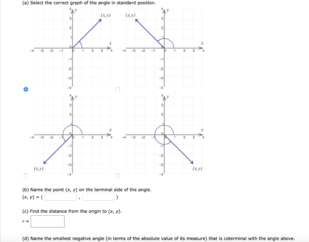 Solved A Select The Correct Graph Of The Angle In Stand Chegg Com
