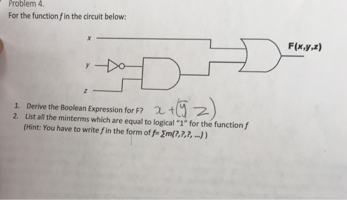 Generate The Math F Problem Solved Problem 4 For the function f in the circuit below: | Chegg.com
