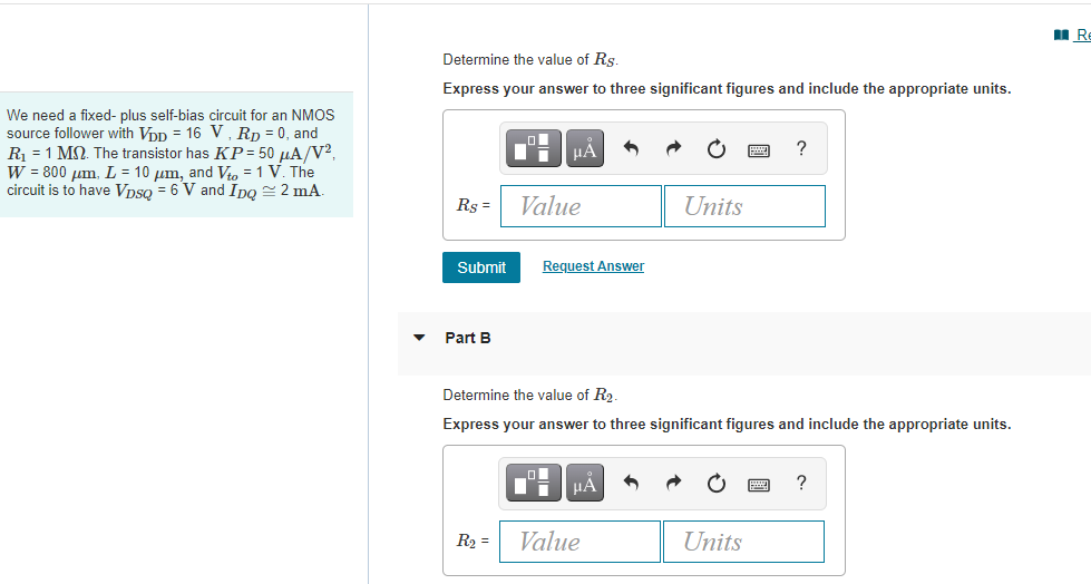 Solved RE Determine the value of Rs. Express your answer to | Chegg.com