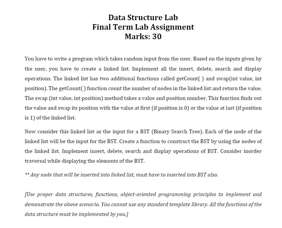 data structure lab assignment