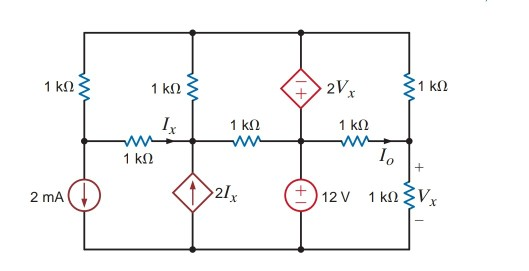 Solved Use loop analyses to determine Io in the circuit and | Chegg.com