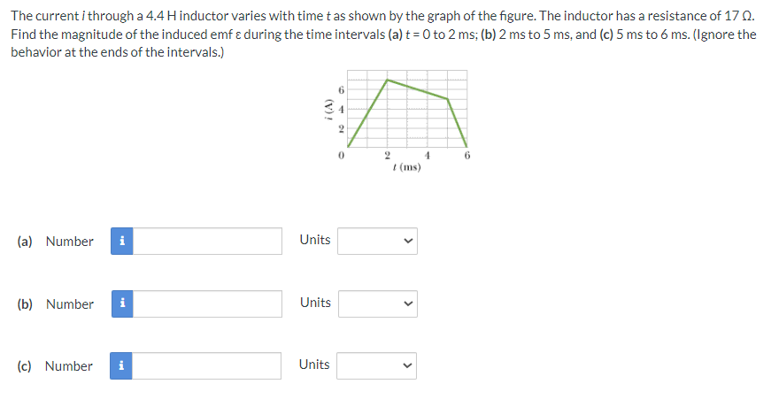 Solved The Current I Through A 4.4H ﻿inductor Varies With | Chegg.com