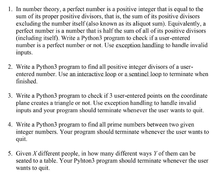 Solved 1. In number theory, a perfect number is a positive | Chegg.com