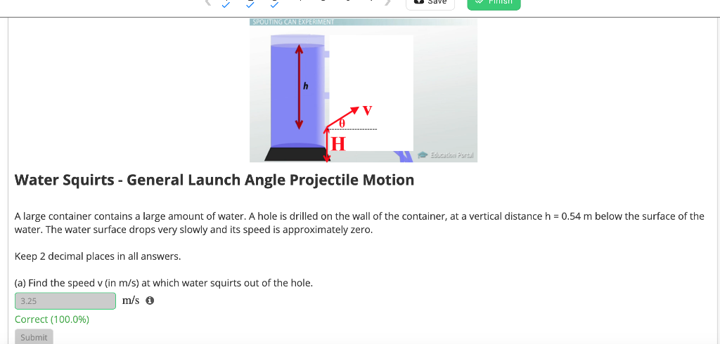 Solved Save sm SPOUTING CAN EXPERIMENT V H Education Portal | Chegg.com