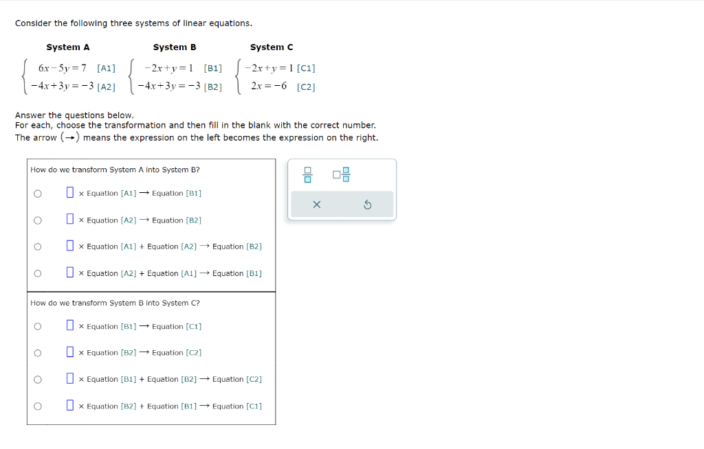 Solved Consider the following three systems of linear | Chegg.com