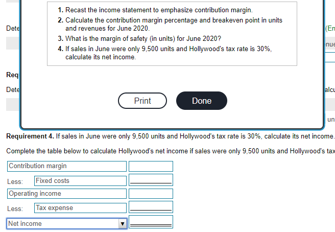 Solved Read the Data table Requirement 1. Recast the income | Chegg.com