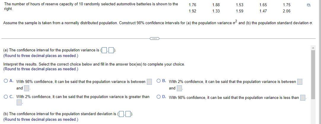 Solved (a) The confidence interval for the population | Chegg.com
