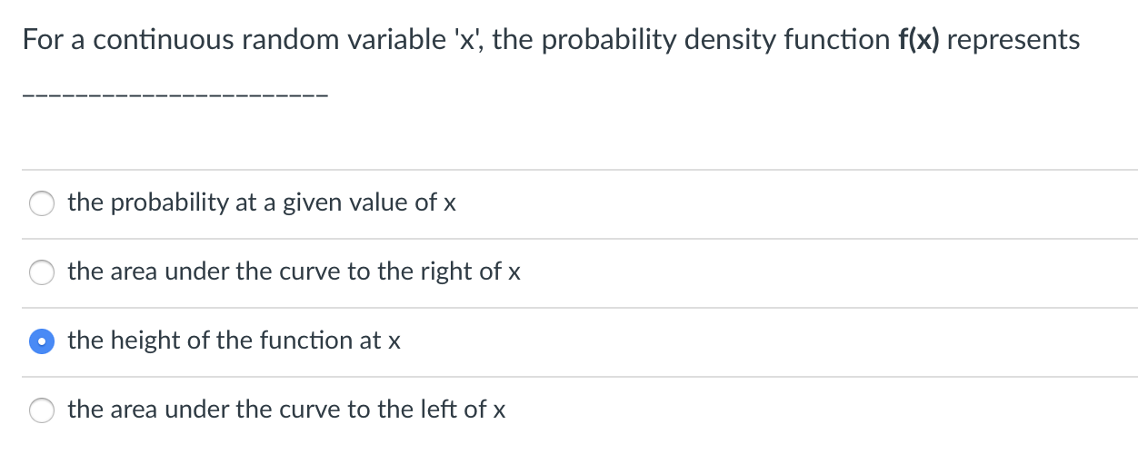 Solved For a continuous random variable 'x' , the | Chegg.com