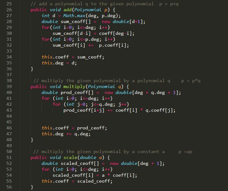 Solved 1) For your array implementation of the Polynomial | Chegg.com