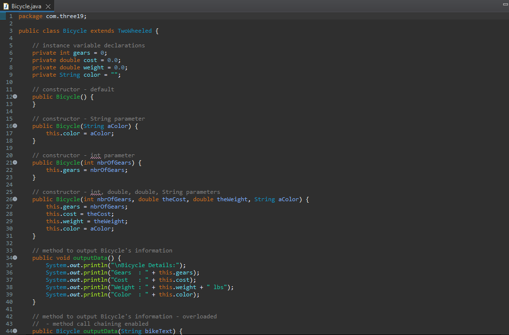 Solved D Bicycle.java D Driver.java D TwoWheeled.java D | Chegg.com