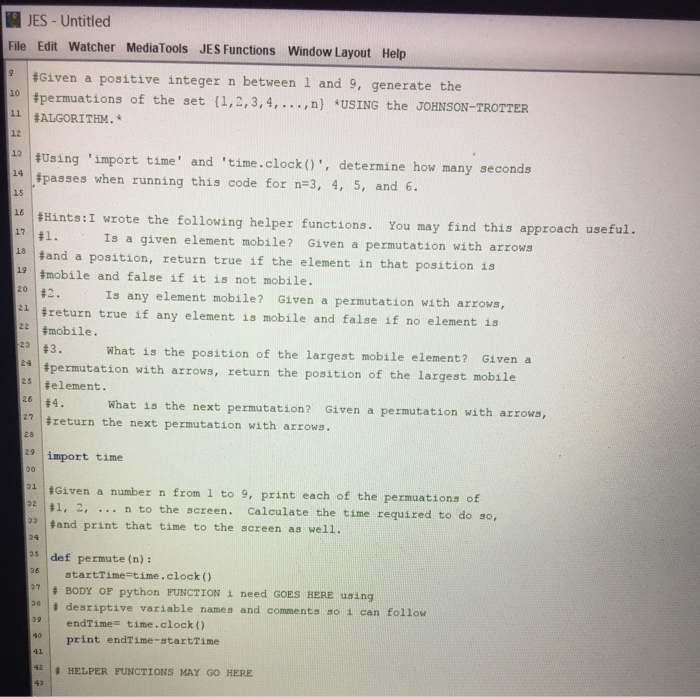 Solved JES-Untitled File Edit Watcher MediaTools JES | Chegg.com