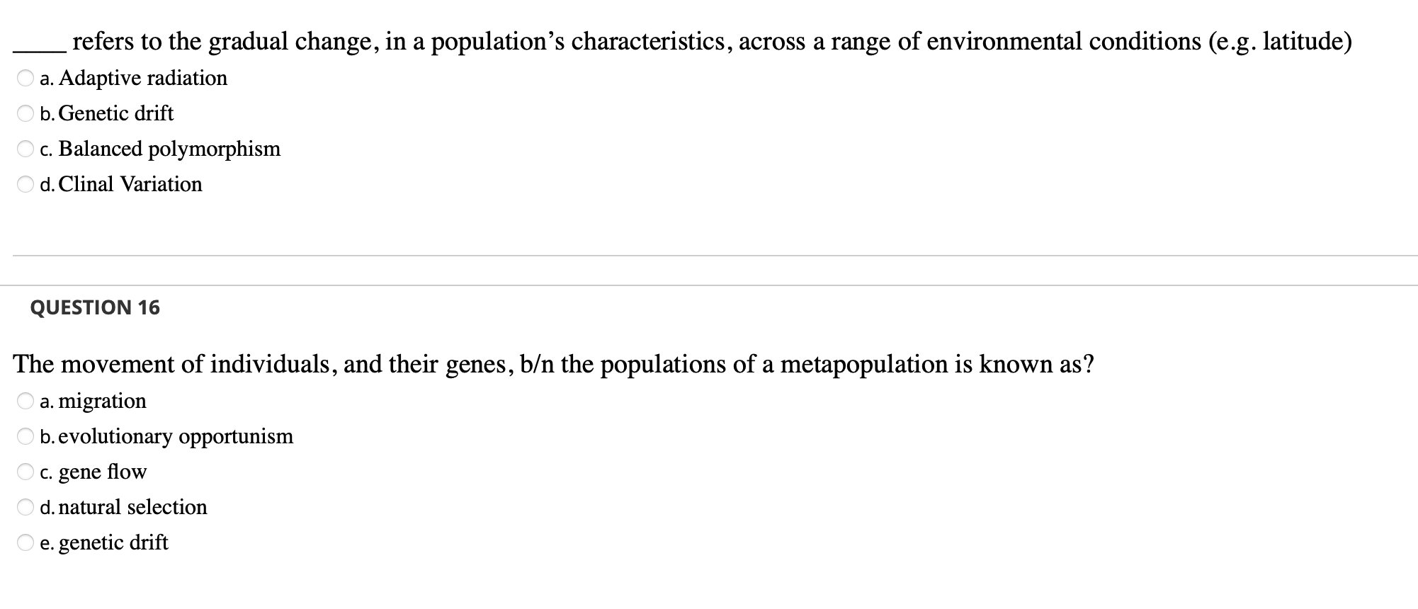 Solved refers to the gradual change, in a population's | Chegg.com
