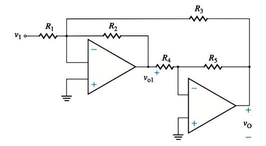 Solved Two inverting op-amps are cascaded as shown in Figure | Chegg.com