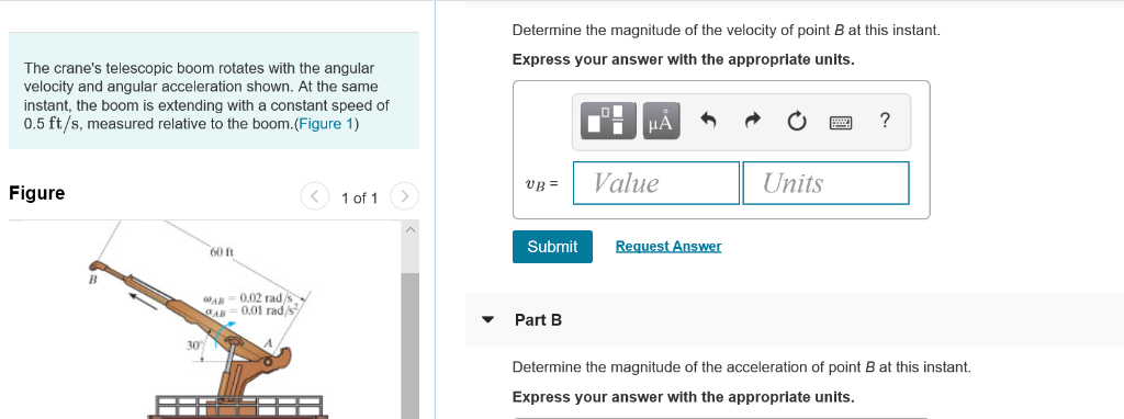 Solved Determine the magnitude of the velocity of point B at | Chegg.com