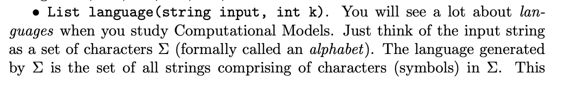 List language (string input, int k). You will see a | Chegg.com