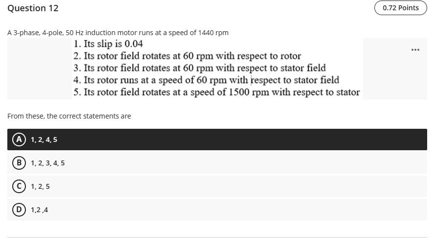 Solved A 3-phase, 4-pole, 50 Hz induction motor runs at a | Chegg.com