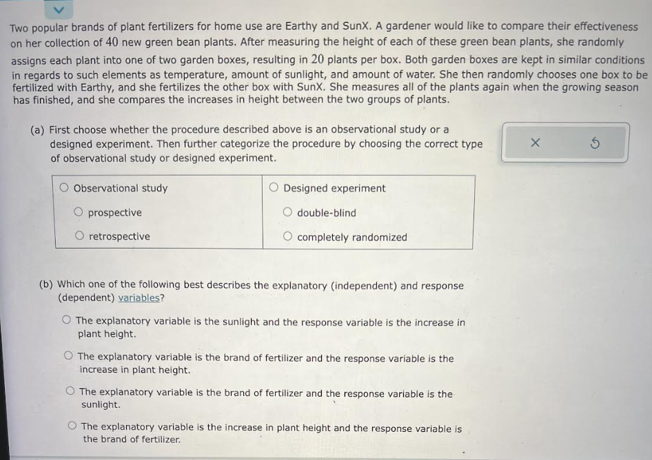 Solved Two popular brands of plant fertilizers for home use