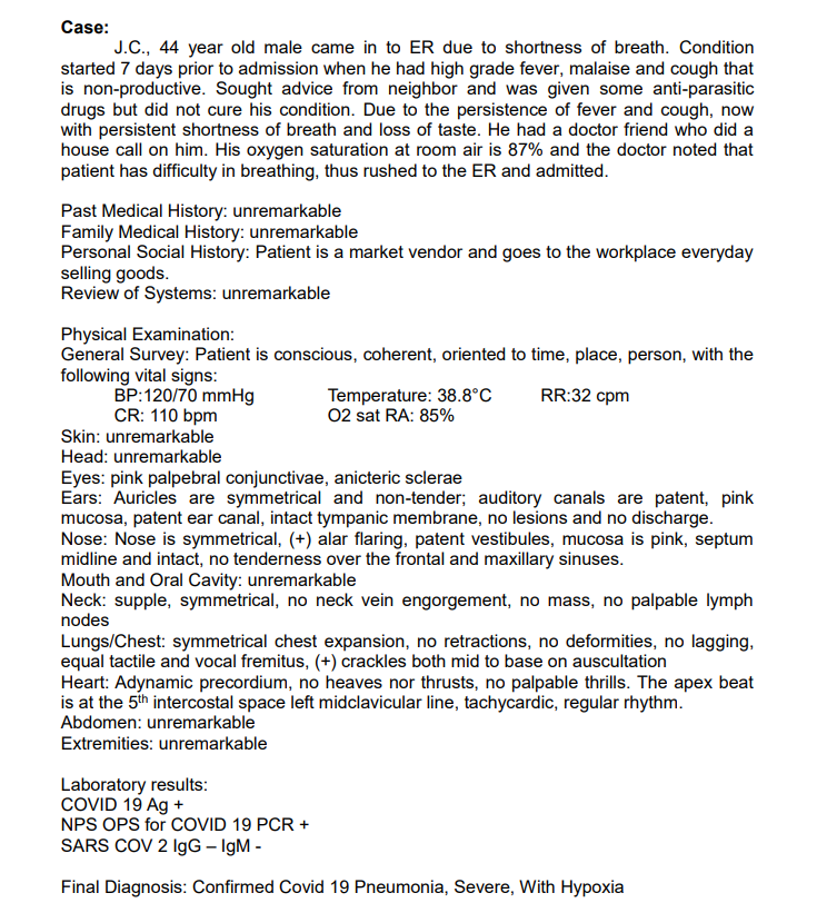 Solved 4. In the physical exam, how come the patient has