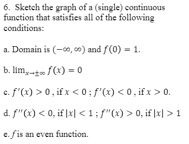 Solved 6. Sketch the graph of a (single) continuous function | Chegg.com