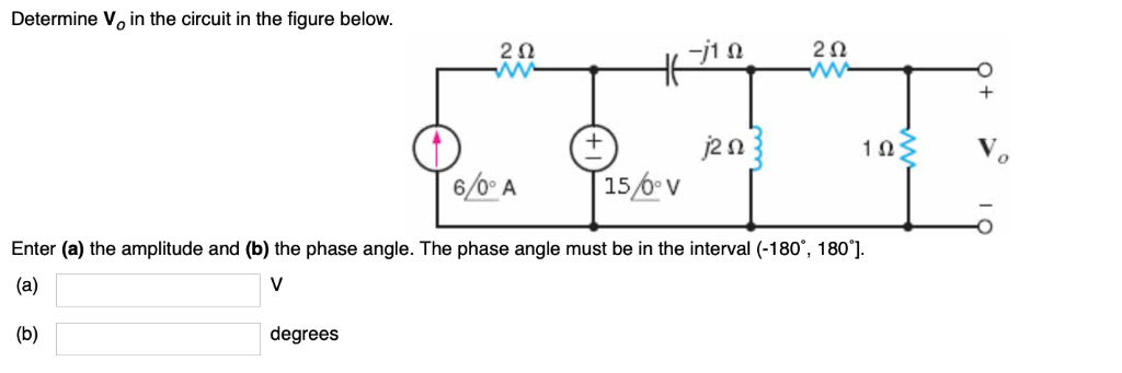 Solved Determine Vo in the circuit in the figure below. 2Ω | Chegg.com