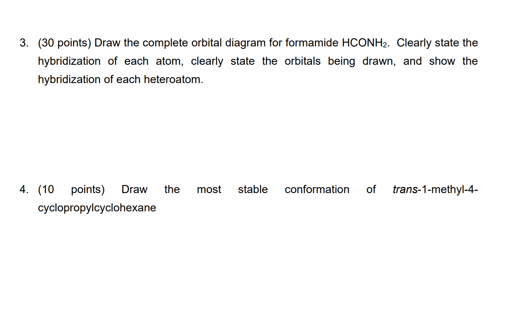 Solved 3. (30 points) Draw the complete orbital diagram for | Chegg.com