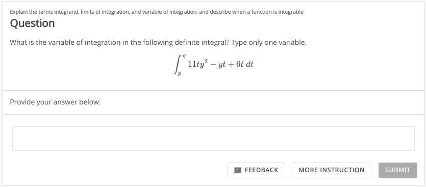 Solved What is the variable of integration in the following | Chegg.com