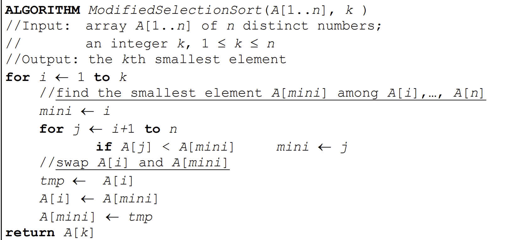 Solved What Is The Time Complexity Of Modifiedselectionso Chegg Com