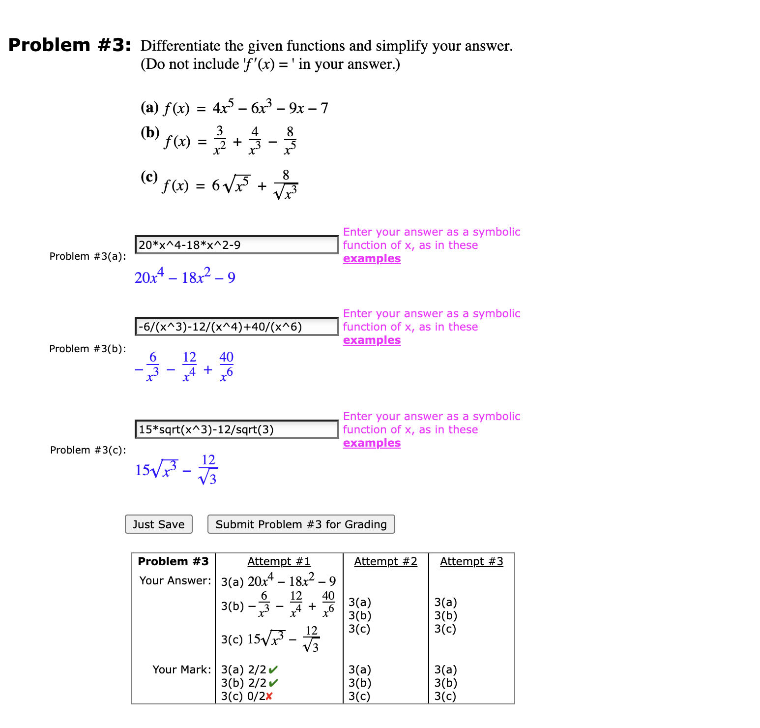 Solved f'(x)= ' in ﻿your | Chegg.com