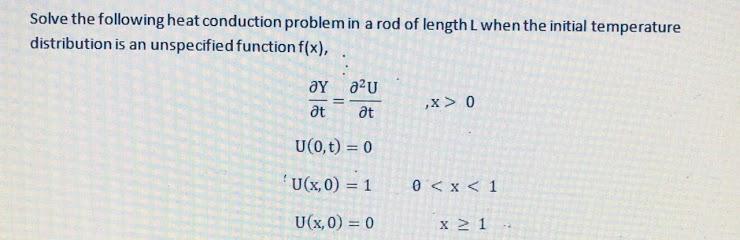 Solved Solve the following heat conduction problem in a rod | Chegg.com